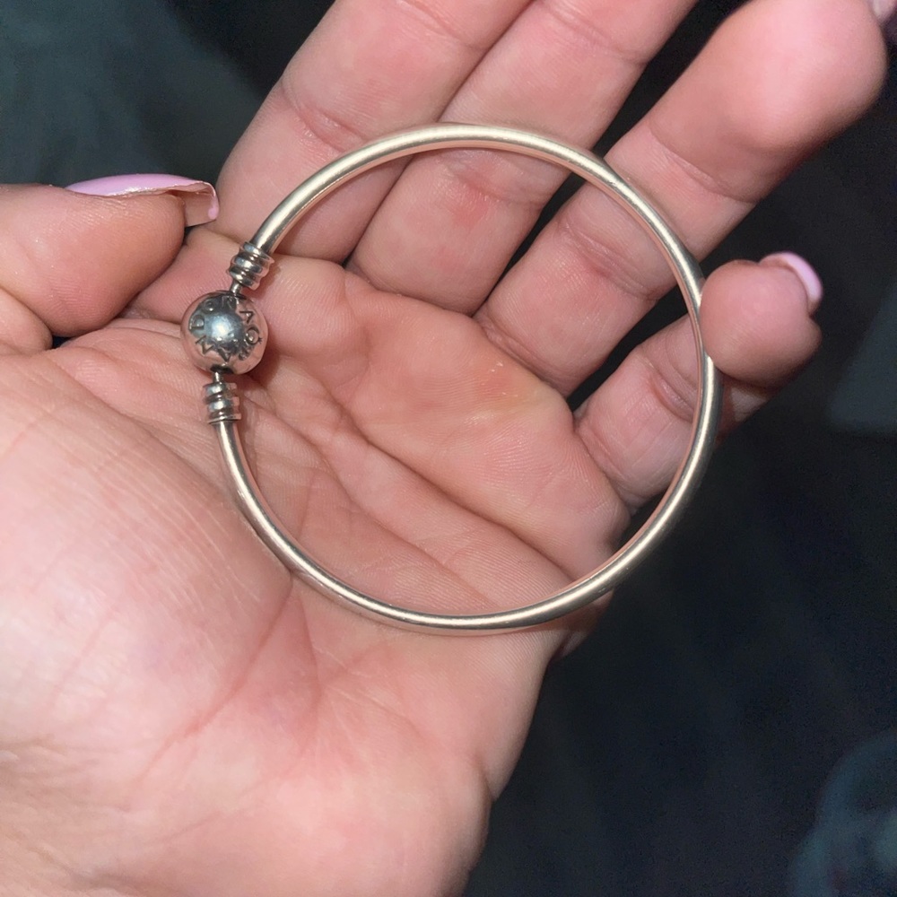 Pandora bangle authentic used silver